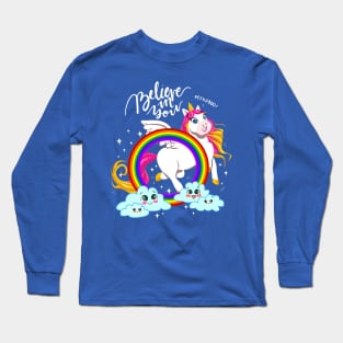 Winged Unicorn Playing Peekaboo Long Sleeve T-Shirt